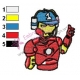 Iron Man Helmet Embroidery Design